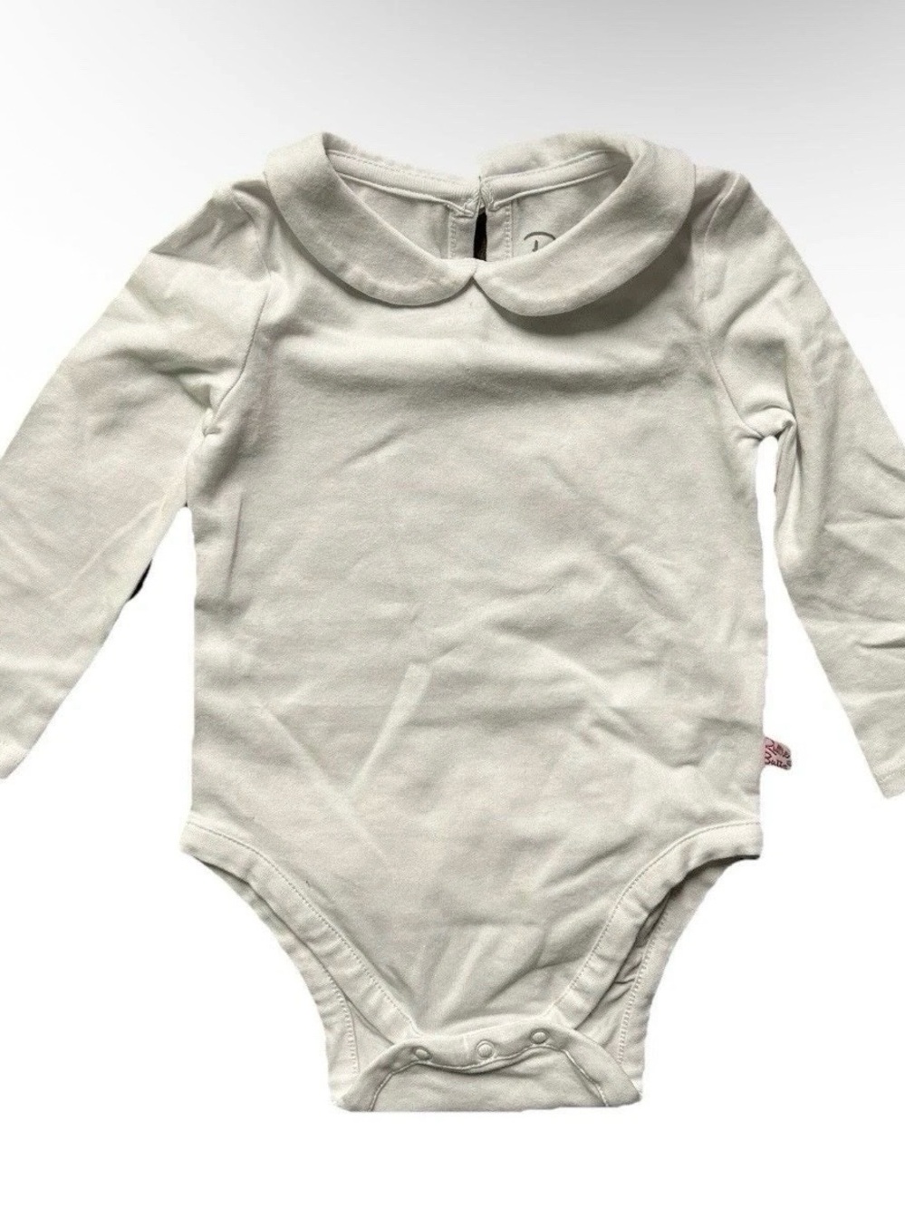 Baby Girl Ruffle Butts White Collard Layering Cotton Bodysuit Size 12-18 Months